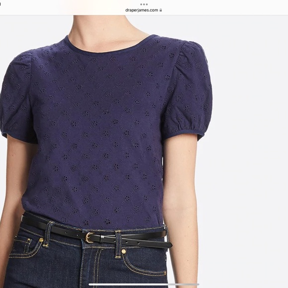 Brand new Draper James , size small , eyelet puffer sleeve top. - Picture 2 of 3